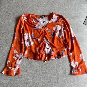 Women's Floral Cinched Top